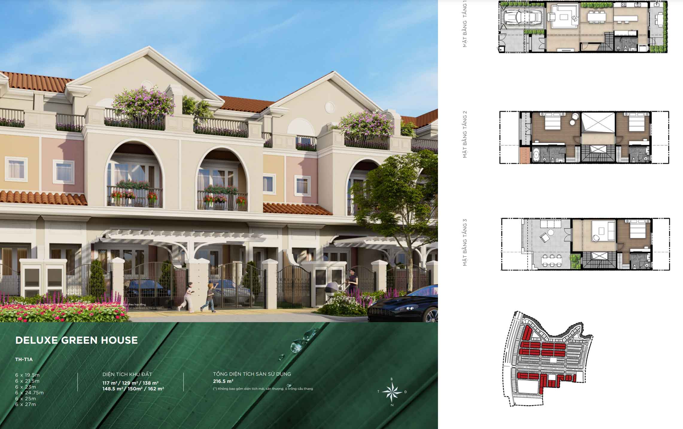 Aqua City - Mặt bằng Deluxe Green House