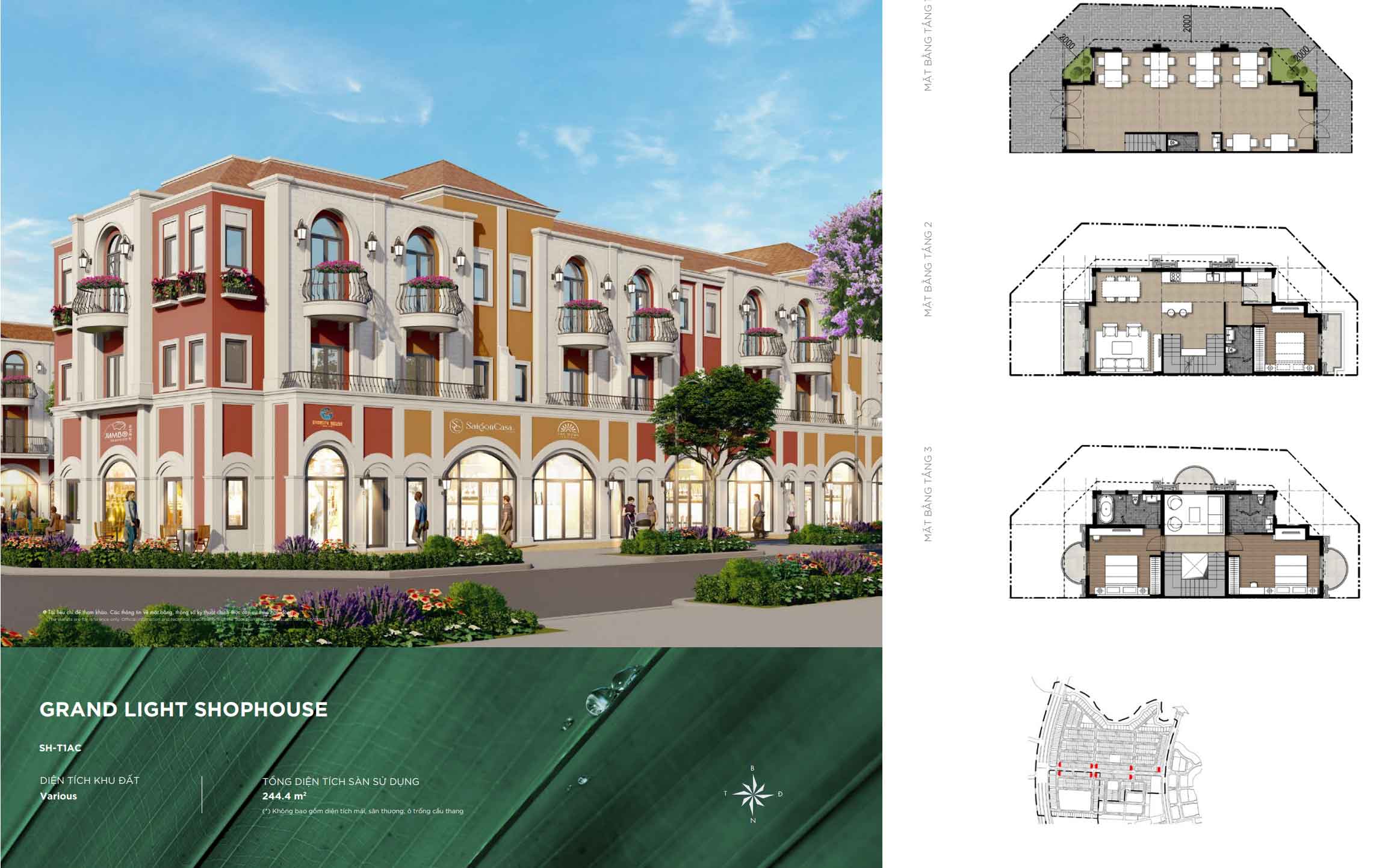 Aqua City - Mặt bằng Grand Light Shophouse