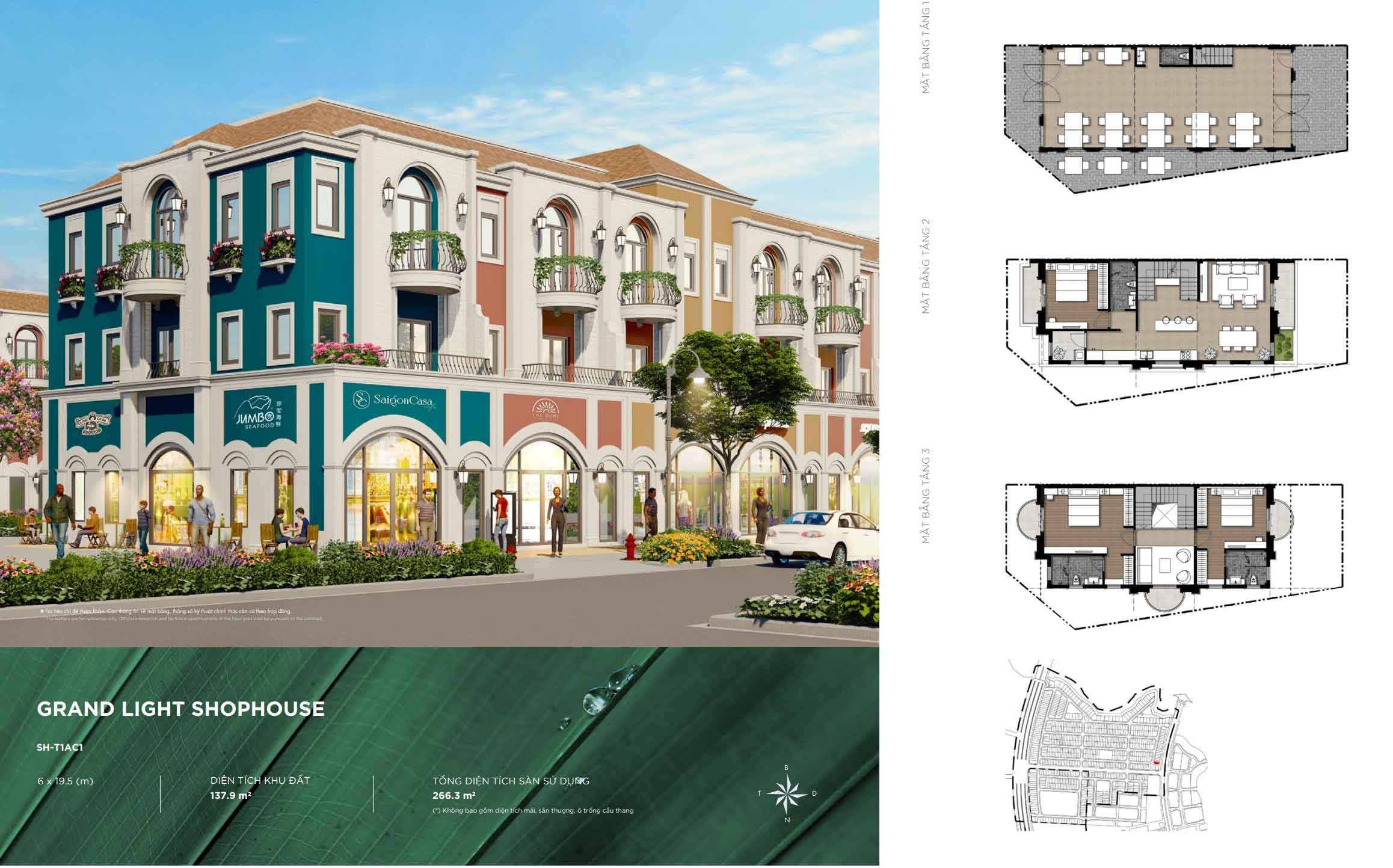 Aqua City - Mặt bằng Grand Light Shophouse