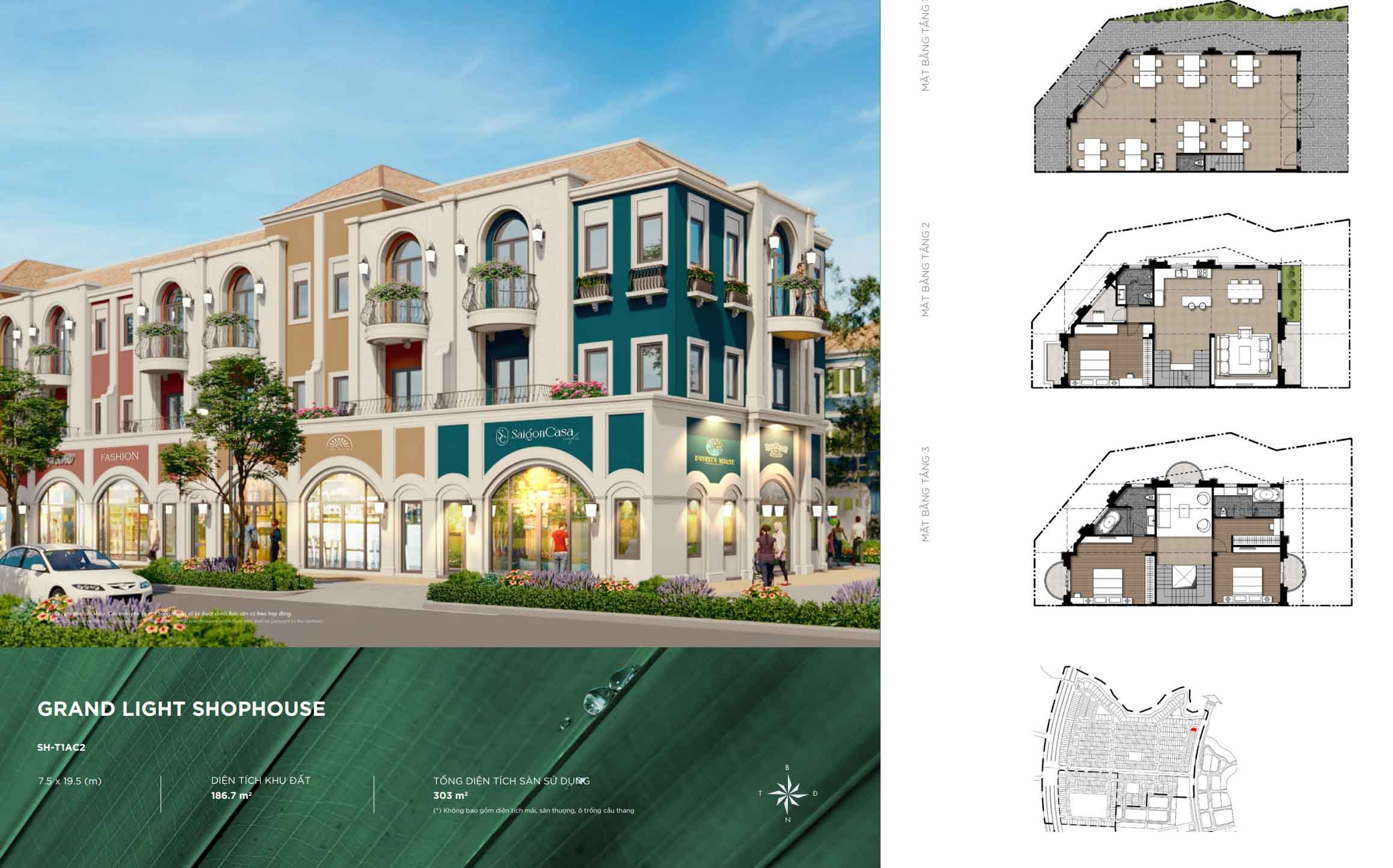 Aqua City - Mặt bằng Grand Light Shophouse