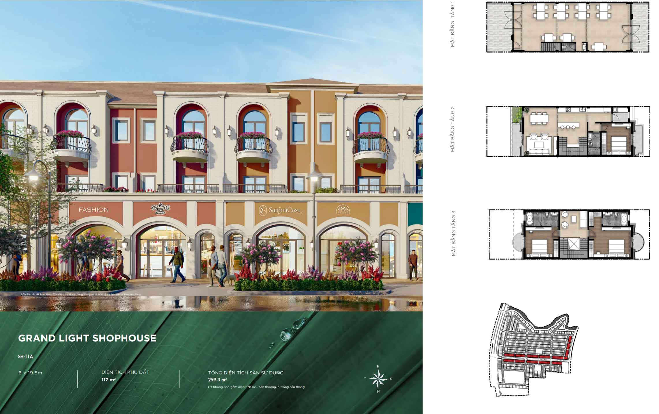 Aqua City - Mặt bằng Grand Light Shophouse