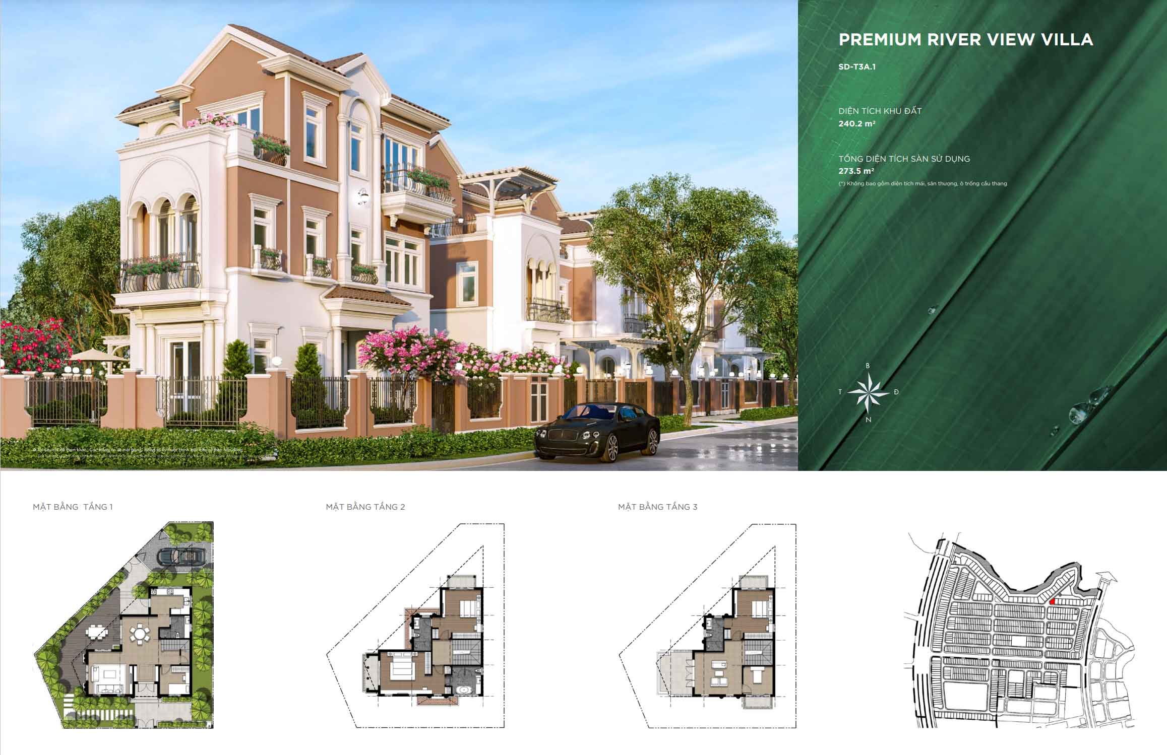 Aqua City - Mặt bằng Premium River View Villa