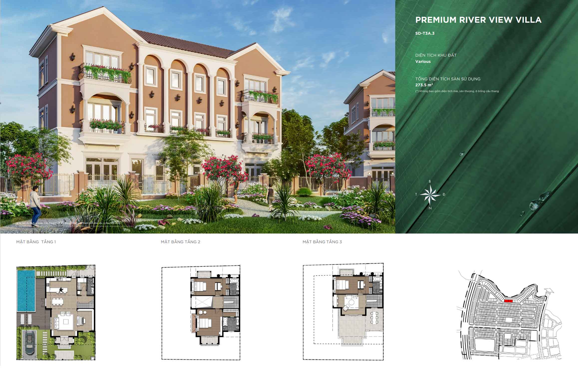 Aqua City - Mặt bằng Premium River View Villa