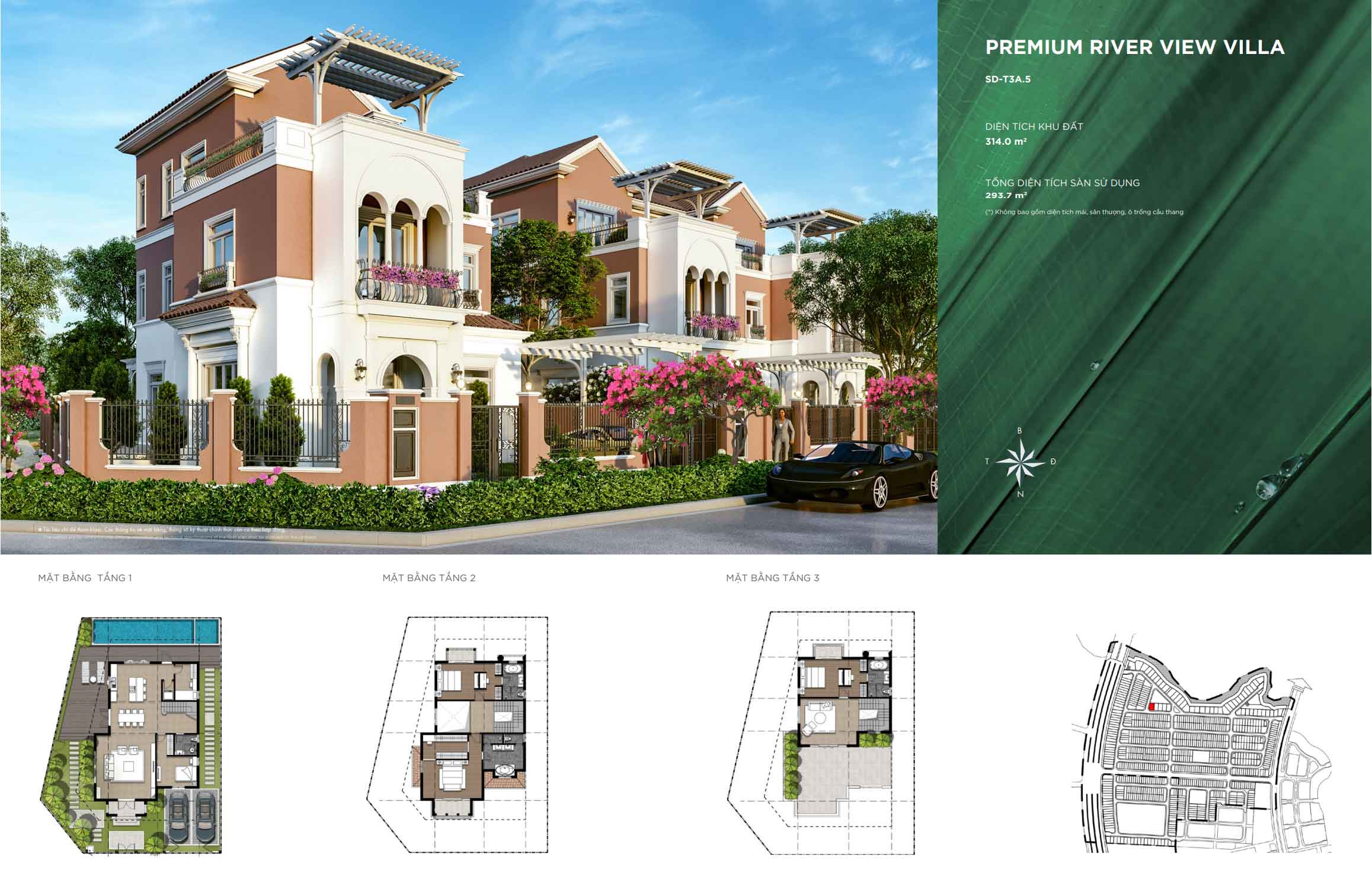 Aqua City - Mặt bằng Premium River View Villa