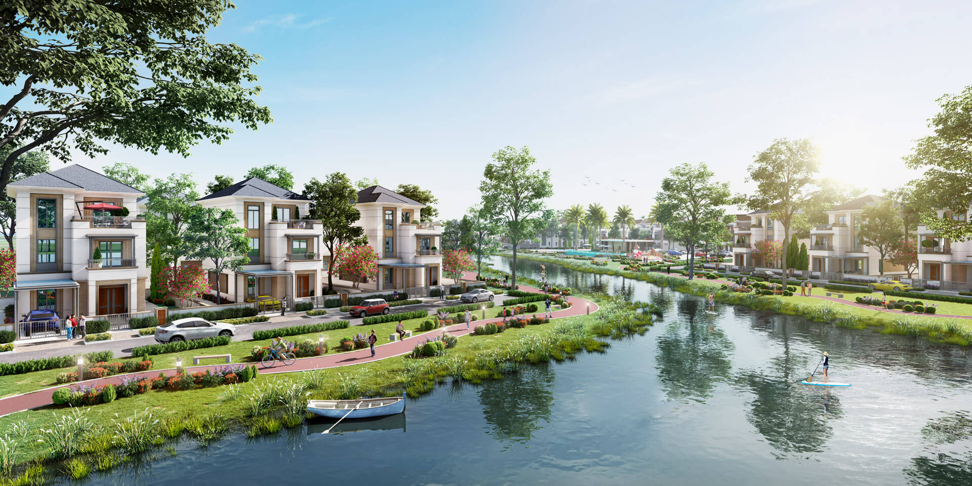 Aqua City - Tiện ích nội khu The Elite như đường đi bộ ven sông