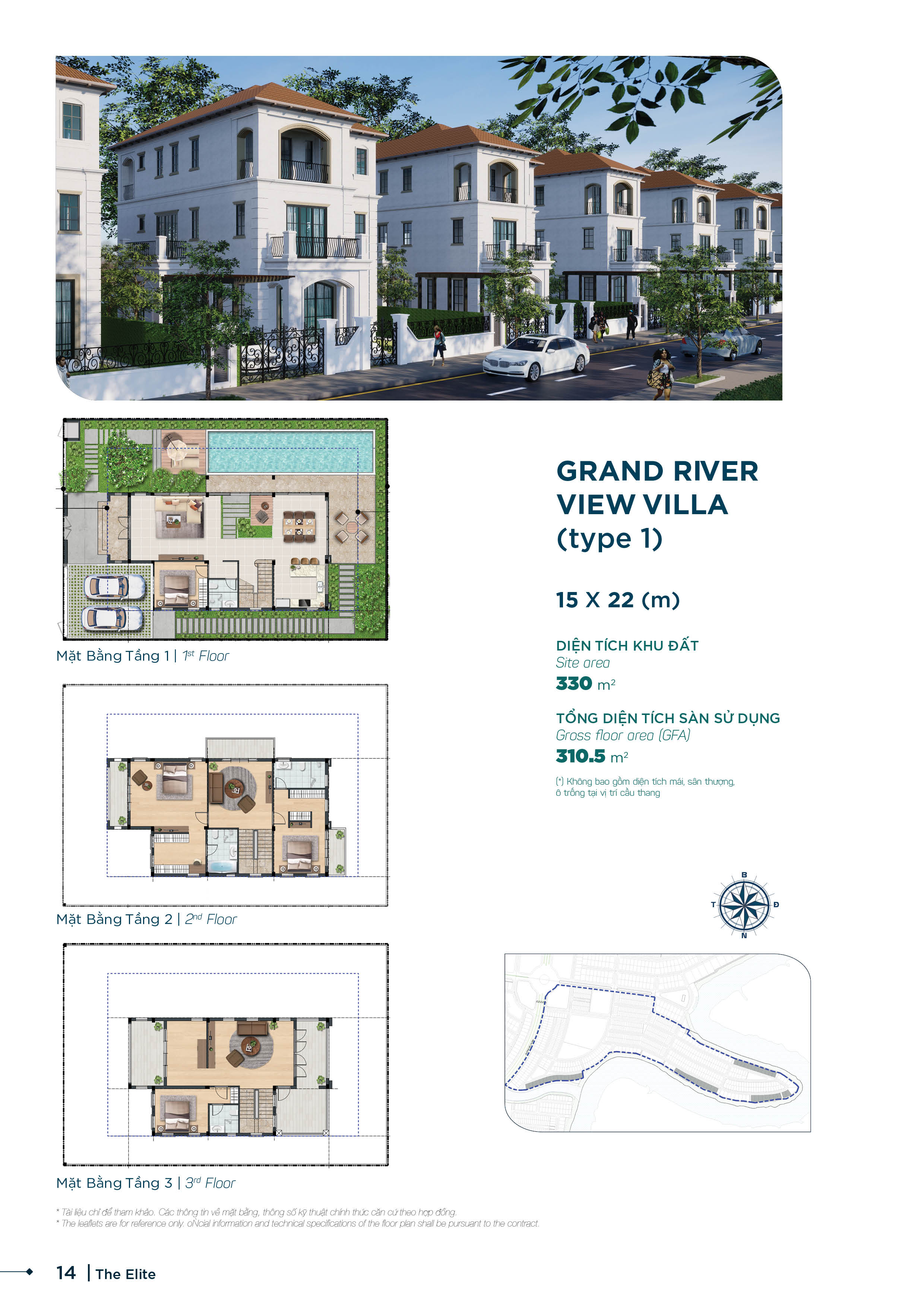 Aqua City - Mặt bằng thiết kế mẫu nhà The Elite