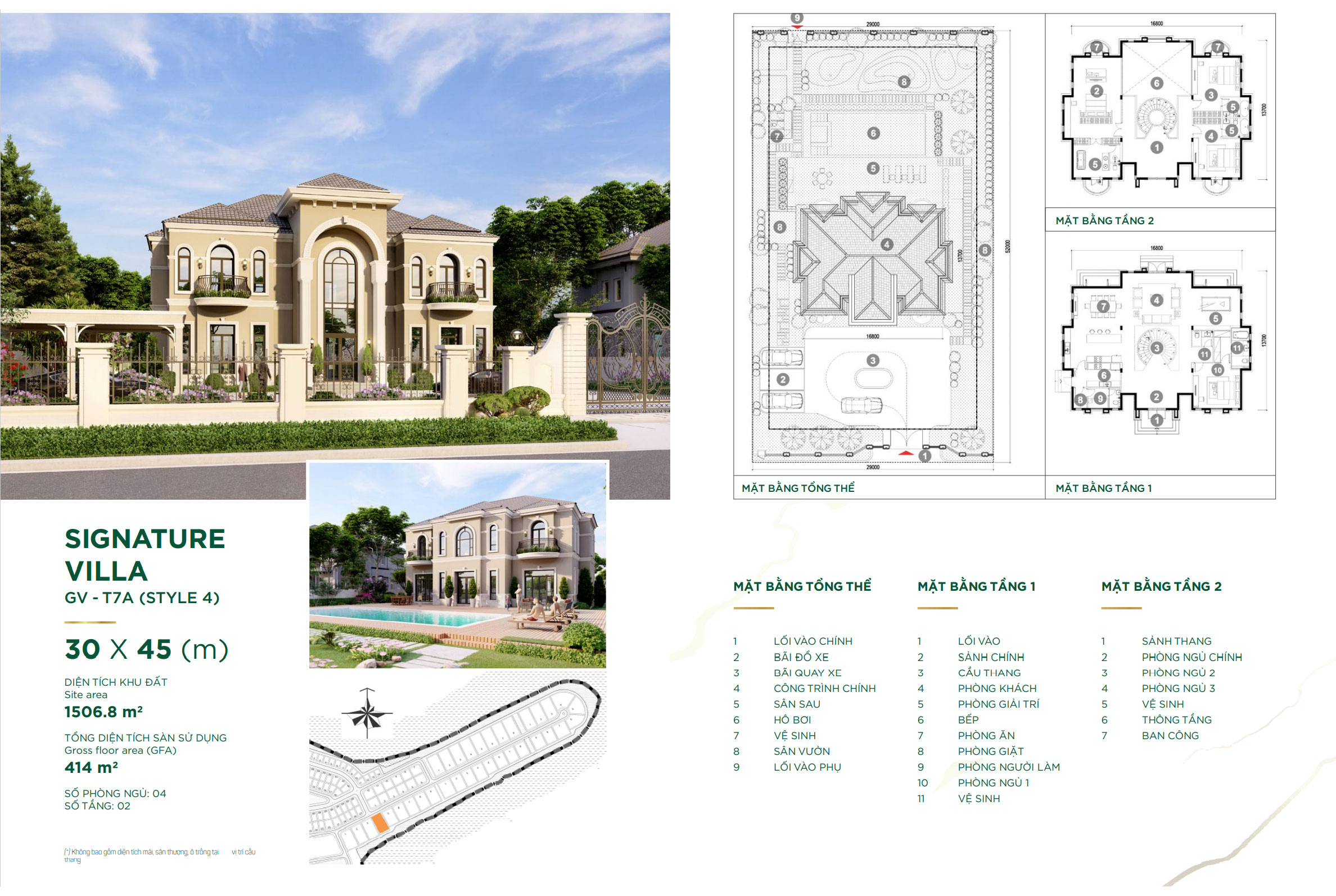 Aqua City - Mặt bằng thiết kế mẫu nhà The Stella