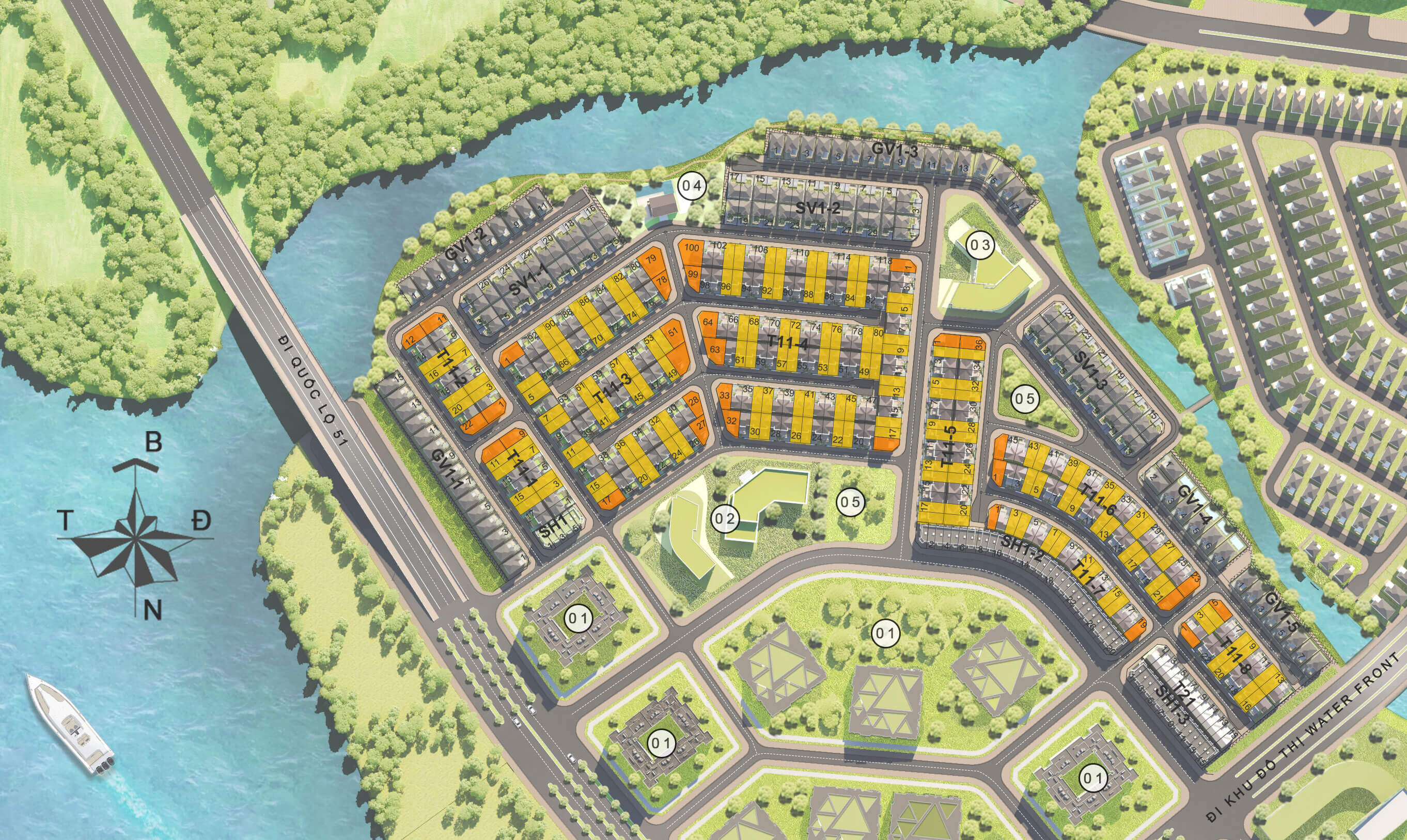 Aqua City - Mặt bằng tổng thể The Suite
