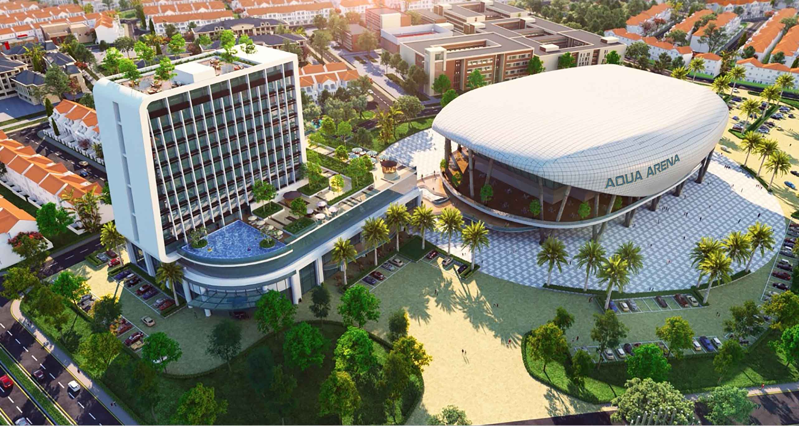 Aqua City - Tiện ích nội khu The Valencia như Aqua Arena, khách sạn Novotel