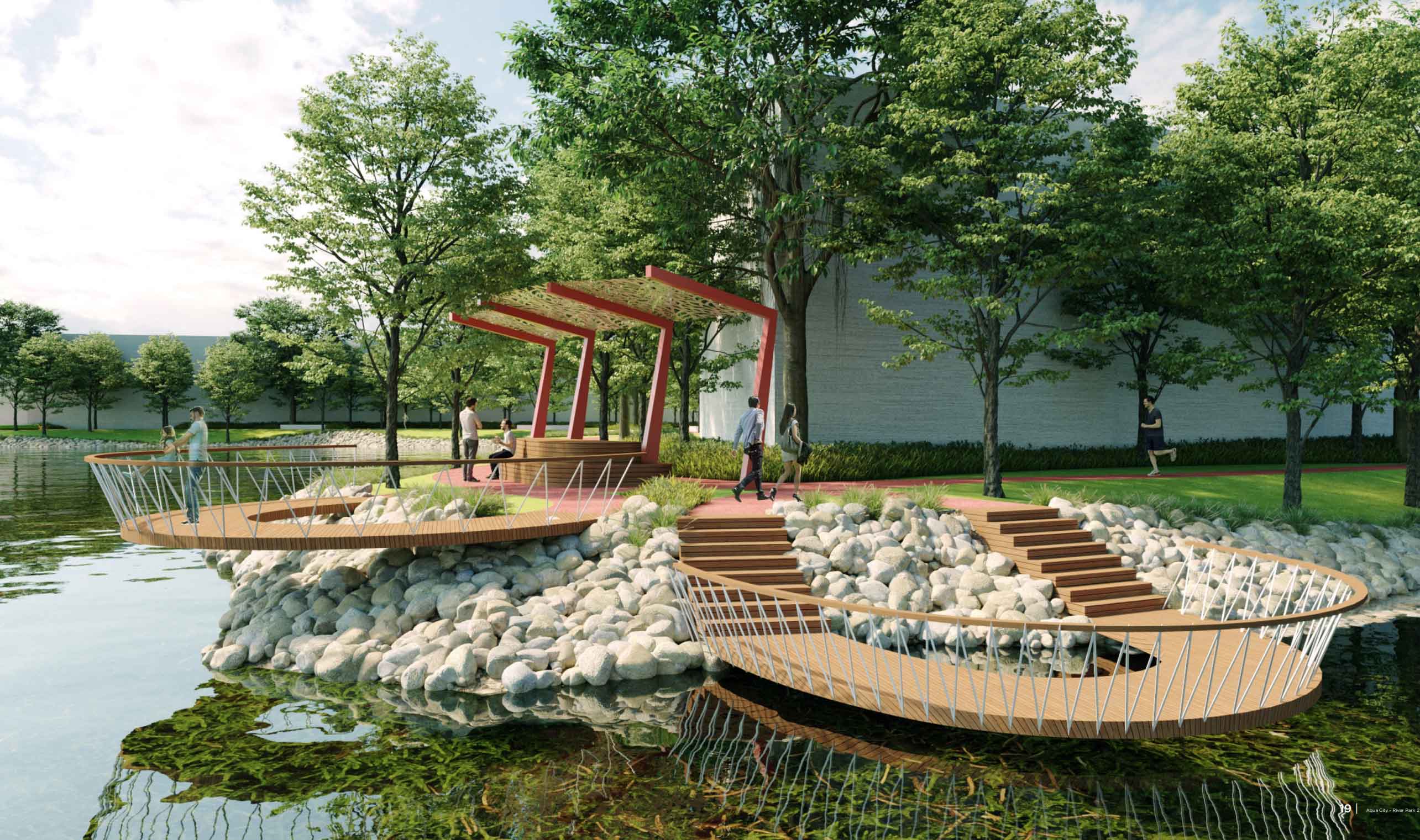 Aqua City - Tiện ích nội khu The Valencia như đường đi bộ ven sông